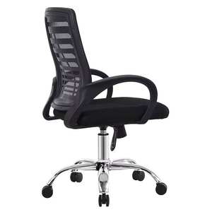 Chaise de bureau pivotante ergonomique moderne et confortable avec accoudoirs robustes en PP et dossier mi-haut en maille - Product Image 5