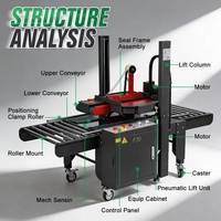 Machine de scellage automatique de cartons F30 à entraînement supérieur et inférieur, scelleuse de cartons aléatoire à ajustement automatique pour cartons hauts