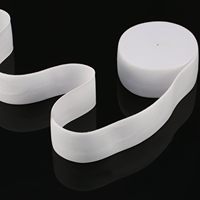 Bande élastique pour vêtements en maille de 2 pouces, blanche, très extensible, haute élasticité, avec logo imprimé, pour sacs, emballée en rouleau