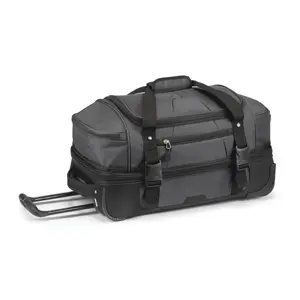 กระเป๋าเดินทางล้อลากผ้าไนลอนสีดำสำหรับตั้งแคมป์และเดินป่า