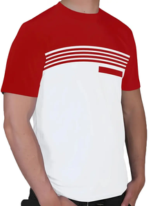 Camiseta de Manga Corta con Cuello Redondo y Estampado de Rayas en Contraste de Color para Hombre, Camiseta Informal de Verano para Hombre - Product Image 2