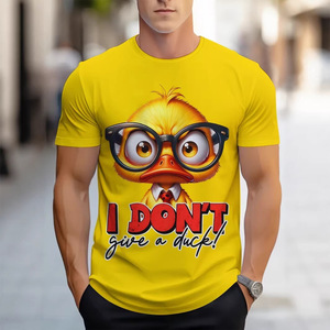 Camiseta de Manga Corta para Hombre con Diseño de Pato, Corte Regular, 100% Algodón, Transpirable, Estampado Digital, para Verano - Product Image 2