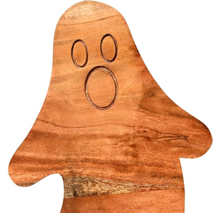 Planche à découper en bois pour Halloween, 14"L x 10"W, motif fantôme, plateau de charcuterie pour fromages - Product Image 1