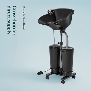 Bac à shampoing portable électrique pour <span class=keywords><strong>salon</strong></span> avec double bac et pompe à eau, en plastique, modèle R3, vente en gros fabricant - Product Image 4