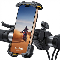 Support de téléphone pour guidon de moto Lamicall BP05 Premium en métal, support stable pour téléphone portable, pince antivol, article le plus vendu