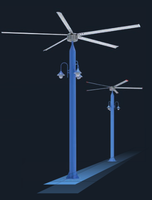 Ventilateur HVLS extérieur sur pied utilisé dans les parcs, les hôtels, les centres commerciaux, pour la ventilation et le refroidissement de l'air