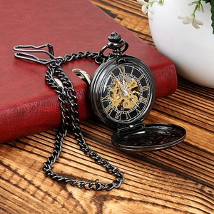Offre Spéciale Squelette Steampunk Hommes Rétro <span class=keywords><strong>Montre</strong></span> De Poche Mécanique - Product Image 2