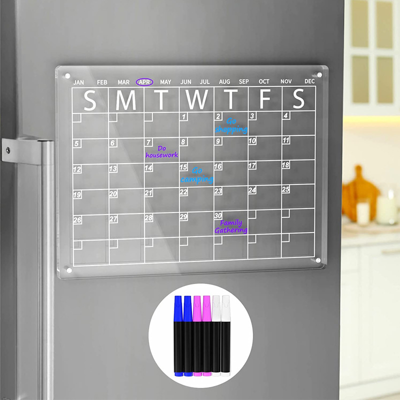 Acryl kalender für Wand kühlschrank Acryl platte für Kühlschrank Magnetic Dry Erase Clear Acryl B Kühlschrank kalender