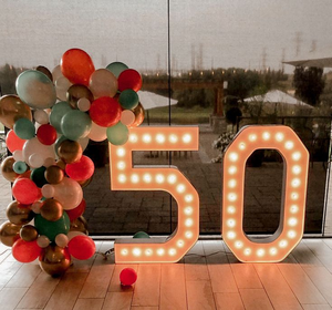 Hong sen personnalisé 4 pi numéros de chapiteau événements d'anniversaire illuminé LED ampoule chapiteau lettres signe géant chapiteau lettres - Product Image 5