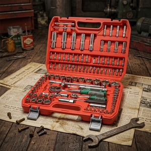 Juego de Herramientas Manuales de Alto Rendimiento de 108 Piezas, Kit de Puntas de Destornillador, Herramientas Robustas y Prácticas para Reparaciones del Hogar y Trabajos Generales de Bricolaje - Product Image 1
