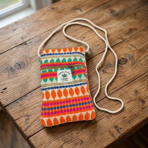 Sac bandoulière en tissu de coton avec broderie géométrique, fermeture éclair, mini sac à main tissé avec une seule sangle pour usage quotidien - Product Image 3