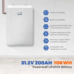 Batterie au lithium fer phosphate murale 51,2 V 200 Ah IP65 48 V 5 kW 10 kWh pour système de stockage d'énergie domestique CAN Blanc NEHC0003 10 kWh - Product Image 6