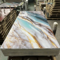 Chine Fabricant Grain de marbre 1220x2440/2800mm Feuille de marbre UV flexible