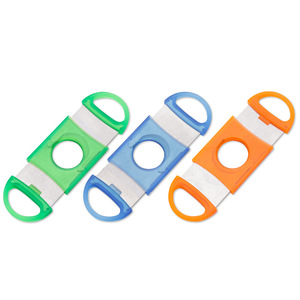 Plastic Cigar Cutter Double Blade Portable Bar Shape Stainless Steel For Cigar Accessories - Product Image 2