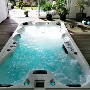 Sang trọng ngoài trời Hydro máy bay phản lực massage bồn tắm freestanding 9-người vườn Spa bồn tắm nước nóng cho người lớn