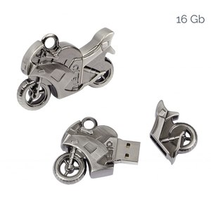 Memoria USB con Forma de Motocicleta Plateada de 8Gb, Diseño Metálico, Dispositivo de Almacenamiento de Datos - Product Image 3