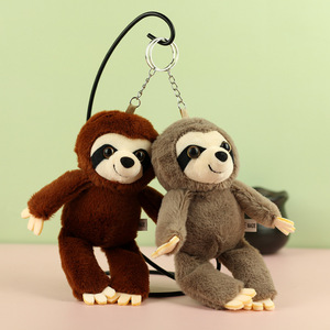 Cute Plush Sloth Fluffy Keychain Cuddly Plush Sloth Keychain Bradypode Stuffed Animal Mini Stuffed Monkey Keychain