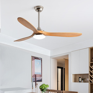 <b>Ceiling</b> <b>Fan</b> Light With Led Fixed Blade Solid Wood 10-15 Sqm Living Room Bedroom <b>Fan</b> Light - Product Image 1