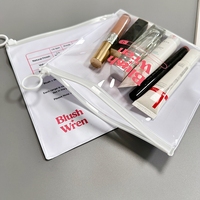Sac d'emballage transparent en PVC personnalisé de luxe pour vêtements, pochette cosmétique transparente sur mesure, sac en plastique à fermeture éclair, sac à bijoux à fermeture éclair