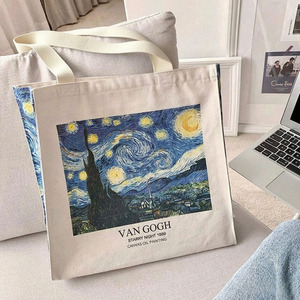 Bolsa <span class=keywords><strong>de</strong></span> Lona <span class=keywords><strong>de</strong></span> Algodón Orgánico <span class=keywords><strong>de</strong></span> Alta Calidad al por Mayor con Diseño <span class=keywords><strong>de</strong></span> <span class=keywords><strong>Rosas</strong></span> y Cierre <span class=keywords><strong>de</strong></span> Cremallera, Inspirada en Vincent <span class=keywords><strong>Van</strong></span> <span class=keywords><strong>Gogh</strong></span> - Product Image 5