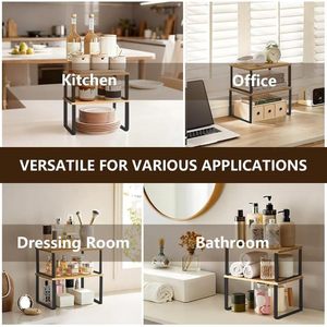 Estante de almacenamiento de madera para interiores y exteriores, estante de almacenamiento multiusos para escritorio, estante para especias de cocina, estante organizador, mueble de madera maciza - Product Image 2