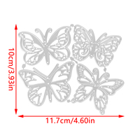 AAGU Set di 4 Fustelle Metalliche a Forma di Farfalla e Cuore per Scrapbooking, Cartelle per Goffratura, Modelli Dipinti, Fustelle Artigianali in Metallo Fatte a Mano