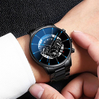 WJ-9611 Montre-bracelet à quartz en acier inoxydable personnalisée pour homme, style simple, cadeau d'affaires unique