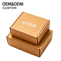 Boîte d'expédition en carton ondulé kraft écologique et recyclable avec logo personnalisé et doublure en mousse pour vêtements et chaussettes de commerce électronique