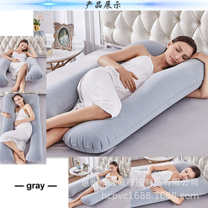 Almohada de Maternidad Inflable de PVC Ecológica, 140x71x18cm, Rectangular, Soporte Anti-Caída para el Cuidado Durante el Embarazo - Product Image 4