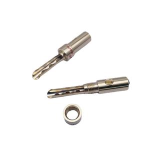 Prise banane dentelée plaquée or en cuivre PAILICCS, 4MM, tête banane Budweiser plaquée or, sans soudure, prise banane Budweiser - Product Image 1