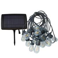 Guirlande de lumières LED à énergie solaire pour l'extérieur, 48 pieds, 15 ampoules étanches