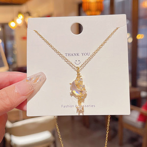 Collana Luna e Fiume di Stelle, Ornamento Femminile di Lusso <span class=keywords><strong>con</strong></span> Pendente Luminoso, Catena per Clavicola Romantica di Alta Classe - Product Image 1