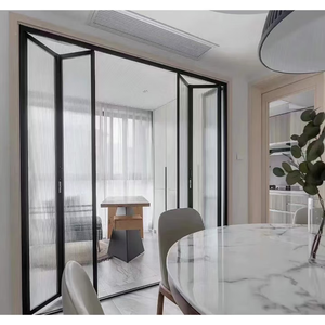 Puerta Plegable <span class=keywords><strong>de</strong></span> Vidrio <span class=keywords><strong>de</strong></span> Aluminio, Puerta <span class=keywords><strong>de</strong></span> Vidrio <span class=keywords><strong>de</strong></span> Acero Inoxidable Plegable, Aislamiento Térmico <span class=keywords><strong>de</strong></span> Aleación <span class=keywords><strong>de</strong></span> Aluminio Moderno, Tamaño Personalizado - Product Image 6