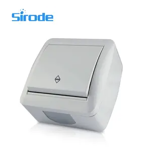 Sirode-Interruptor de pared eléctrico de 2 vías, estándar europeo, montado en superficie, 1 Banda, 8001 Series