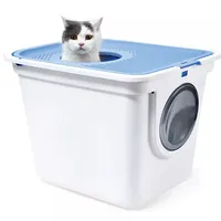 Boîte de toilette pour chat à Double porte, petite boîte autonettoyante avec pelle à litière pour chats