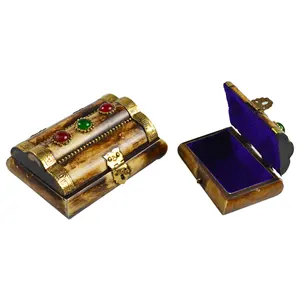 Dekoratif kemik mücevher kutusu saklama kutusu çok renkli dekor tasarım mücevher kutusu boyalı bitirme tasarım kemik bayanlar mücevher kutusu