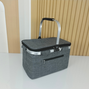 Best Seller Hot Fabric Folding <b>Picnic</b> Cooler <b>Baskets</b> with Insulated One Handle Storage <b>Baskets</b> - Product Image 5
