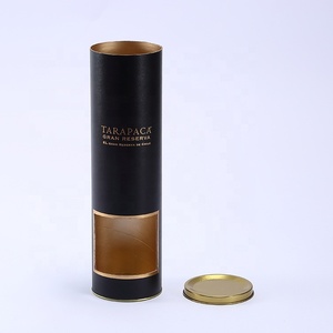 <strong>Custom</strong> Paper Round Cylinder Tube <strong>champagne</strong> <strong>Bottle</strong> Packaging Wine Gift Box with Window - Product Image 3