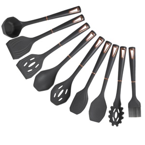High Quality <b>Silicone</b> Kitchen Utensils Set Spatula Spoon Slotted Turner Cooking Utensils <b>Tools</b> Set With PP Handle - Product Image 1