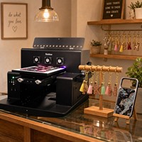 Impresora UV de Cama Plana 32*50cm, Máquina de Impresión con Efecto de Purpurina, Barniz UV Localizado, Efecto Arcoíris con un Clic, PS Channel, A3
