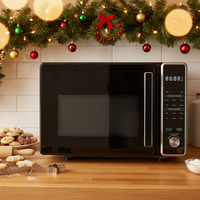 Four à micro-ondes et friteuse à air 3-en-1 de 24 L, sans plateau tournant, 1700 W/900 W, sans huile, cavité en plastique, autonettoyant