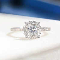 Bague de mariage de luxe en diamant synthétique cultivé en laboratoire certifié IGI, sertie d'un grappe de perles lâches du Henan et de diamants taille brillant entourant