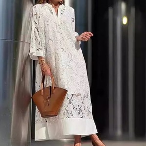 ชุดเดรสลำลองแบบใหม่ คอวี แต่งลูกไม้ พร้อมชุดชั้นในแบบผูกคอ ชุดเซ็ต 2 ชิ้น แฟชั่น - Product Image 4