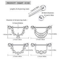 Anneaux de tétons en acier inoxydable en forme de cœur, non perçants, avec strass, verrouillables, bijoux de mode personnalisés pour cadeau de fiançailles, mariage