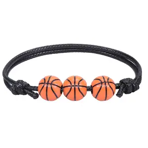 Fußball Baseball Basketball Softball Perlen Sport Thema Charm Armbänder