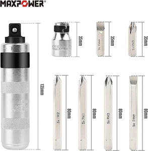 MAXPOWER Ổ Đĩa 1/2 Inch Bộ 8 Cái Bộ Dụng Cụ Vặn Vít Điều Khiển Tác Động Đảo Ngược Thủ Công - Product Image 2