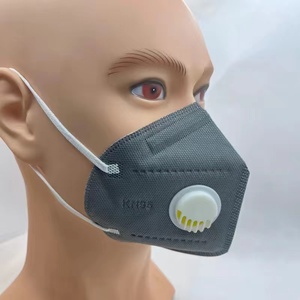 Masker Wajah KN95 grosir pabrik 2025 dengan katup pernapasan hitam KN95 masker wajah sekali pakai Diskon