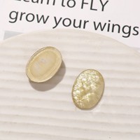 Corte de Resina Ovalado Facetado con Efecto Arena Movediza y Lámina de Plata Brillante para la Creación de Pendientes, Horquillas, Colgantes y Adornos DIY