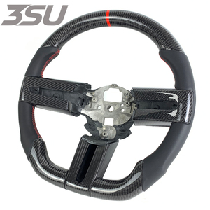 Volant de direction automobile personnalisé en cuir et fibre de carbone pour <span class=keywords><strong>Ford</strong></span> <span class=keywords><strong>Mustang</strong></span> GT ST RS 350 500, intérieur sport, 2004 2005 2006 2007 <span class=keywords><strong>2008</strong></span> - Product Image 2
