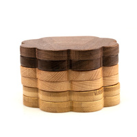 Vietnam WeWood Palette de fards à paupières en bambou naturel 4 couleurs Blush étui de poudre de maquillage vide avec boîte-cadeau pour emballage de parfum
